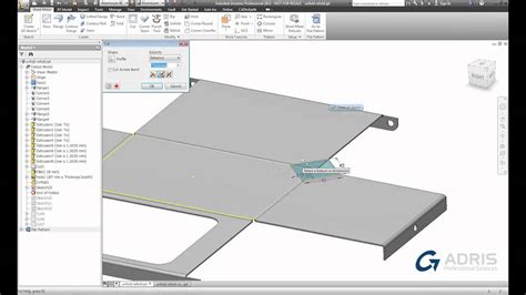 inventor unfold sheet metal